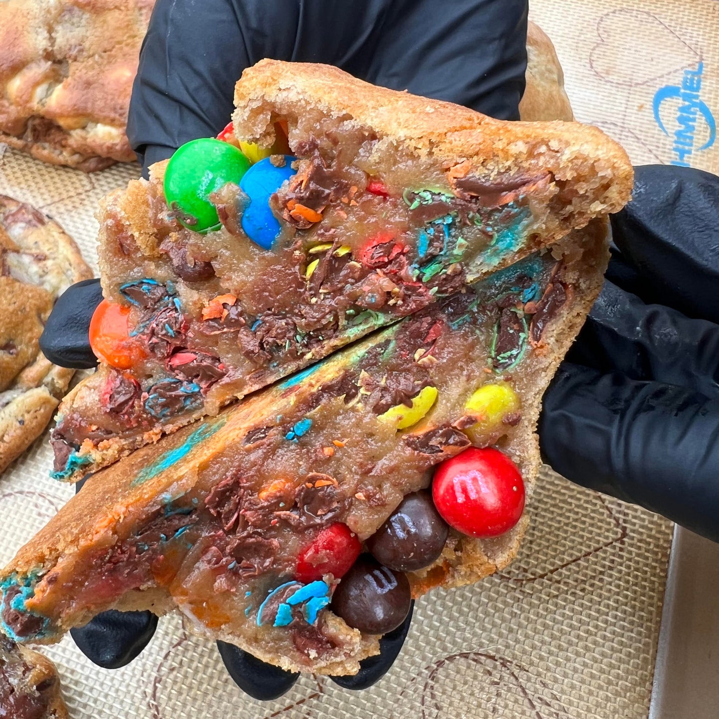 M&M chocolate chip cookie